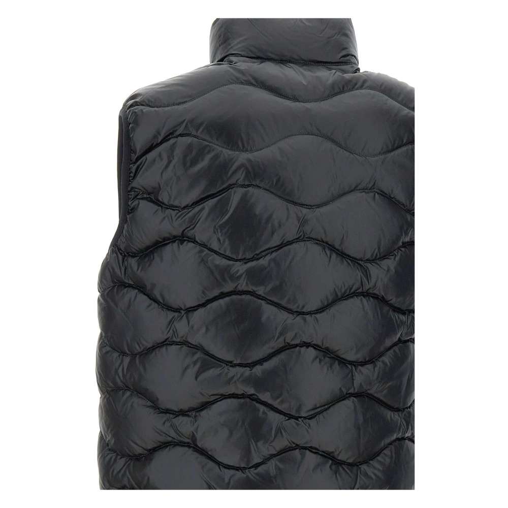 Blauer Wave-Gestikt Zwart Mouwloos Vest Black Heren