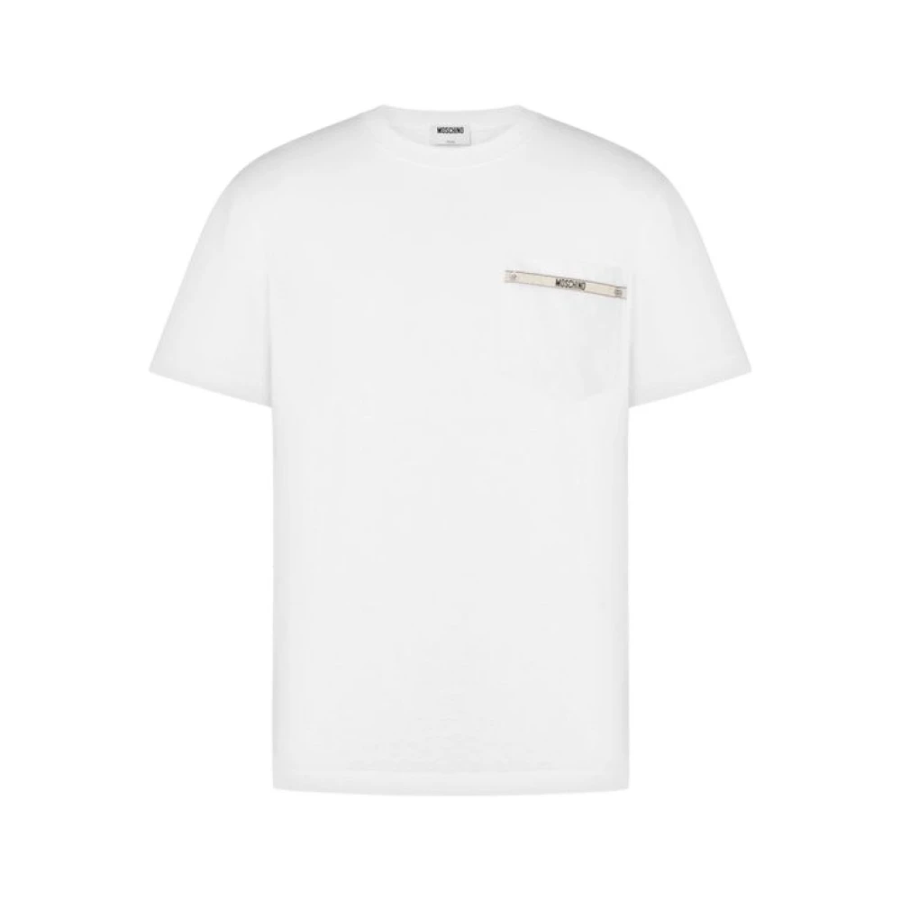 Moschino Unisex Weiß Besticktes Baumwolljersey-T-Shirt