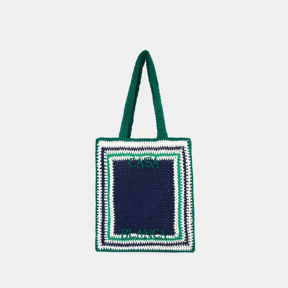 Casablanca Blauw Groen Gehaakte Shopper Tas Blue Unisex