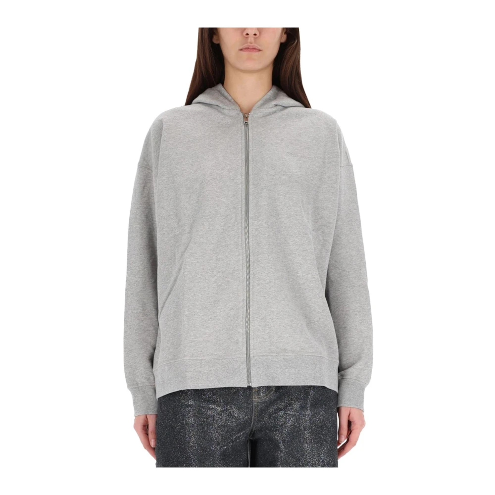 Ganni Women's Gray Teddy Zip Hoodie
