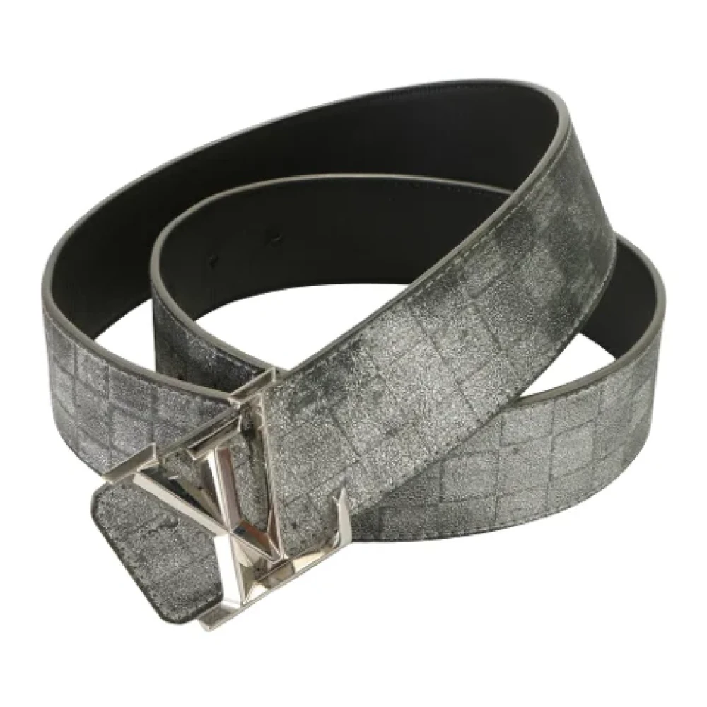 Louis Vuitton Vintage Pre-owned Leather belts Gray Heren