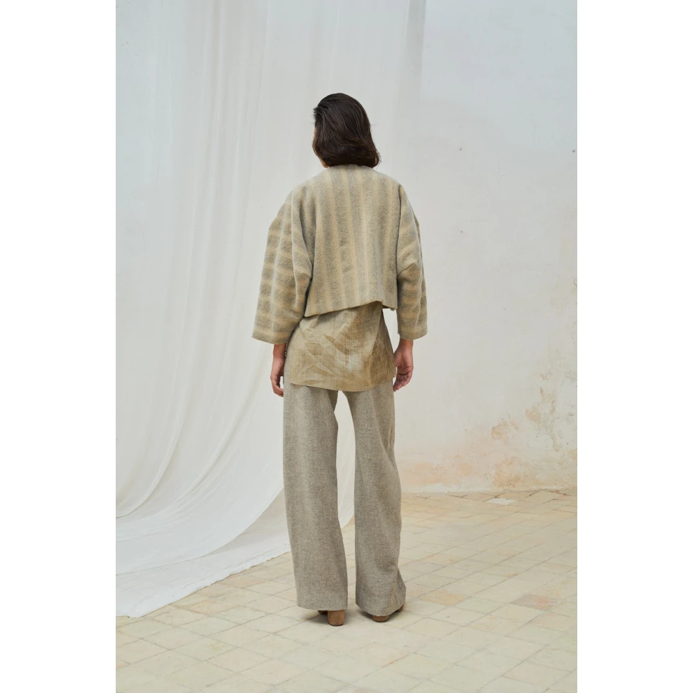 Cortana Yak Wol Hoge Taille Broek Gray Dames