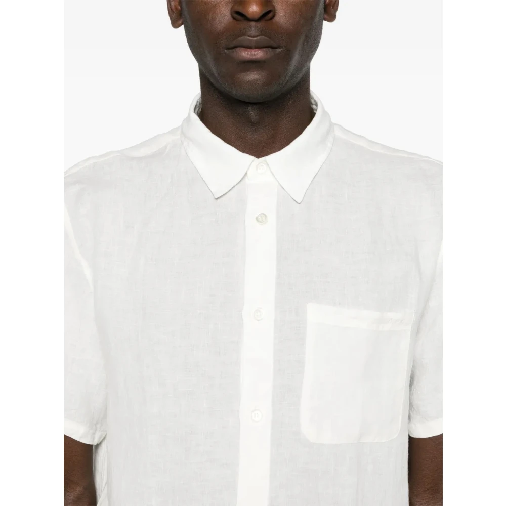 A.p.c. Linnen korte mouw overhemd White Heren