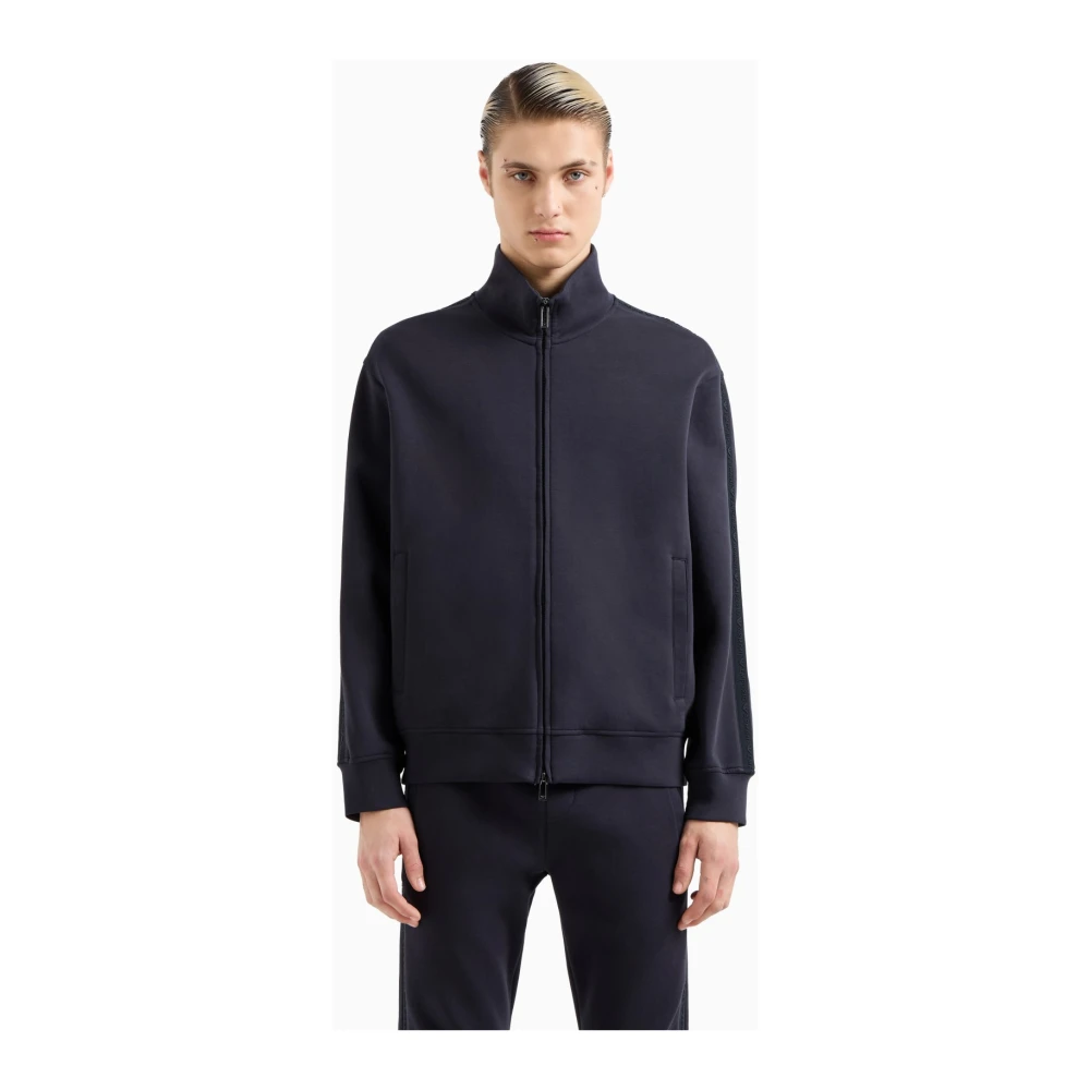 Emporio Armani Urban Zip Sweater Blue Heren