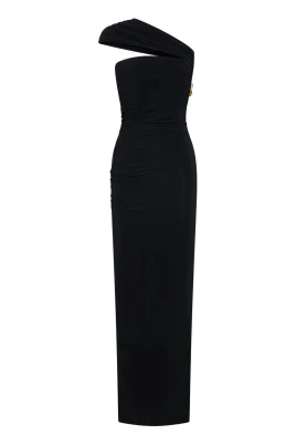 Beach Glass Draperad Jersey Strapless Klänning