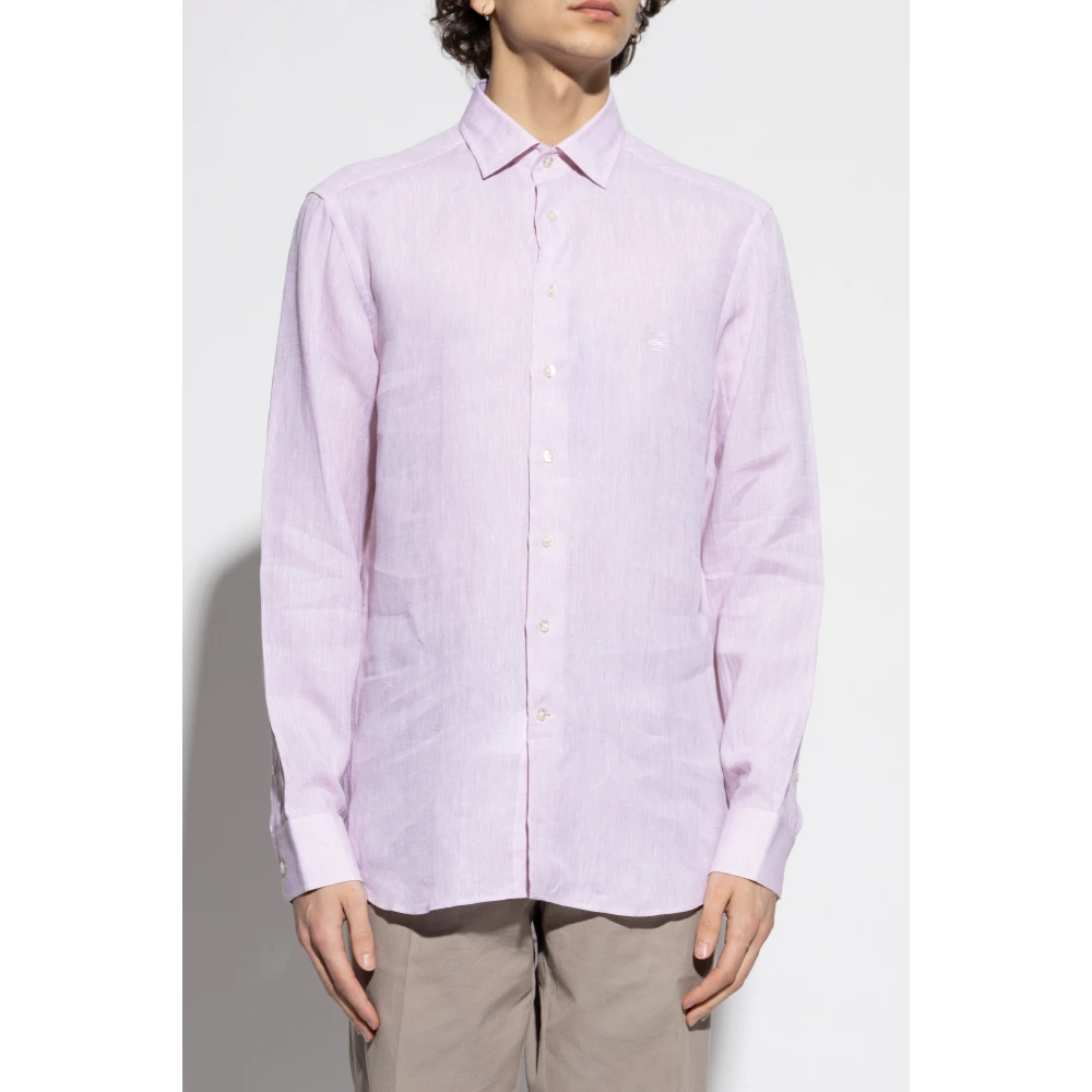 ETRO Linnen overhemd Pink Heren