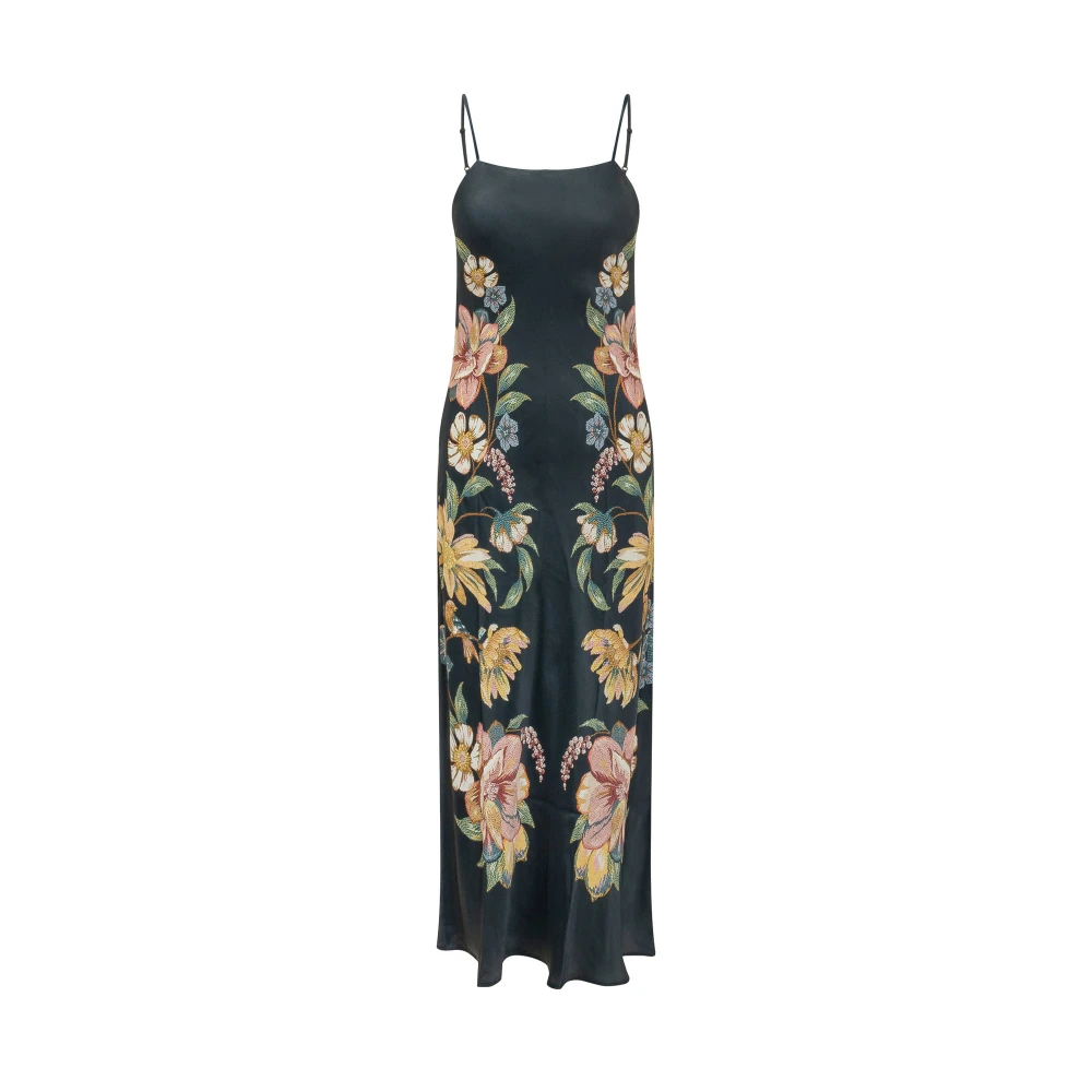 Farm Rio Women's Blue Maxi Dresses, Xs, Maira Floral Maxi Dress