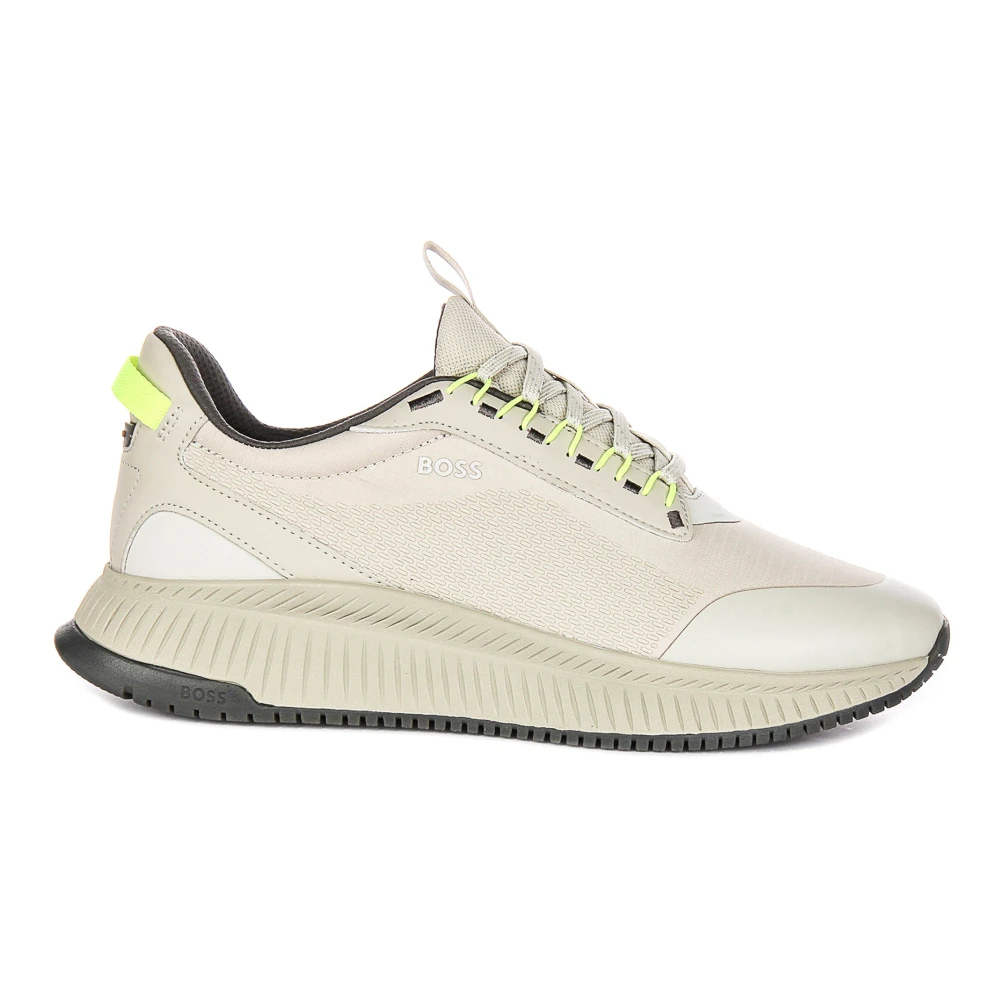 Hugo Men's Beige Sneakers, 9 Uk, Textile Trainers For