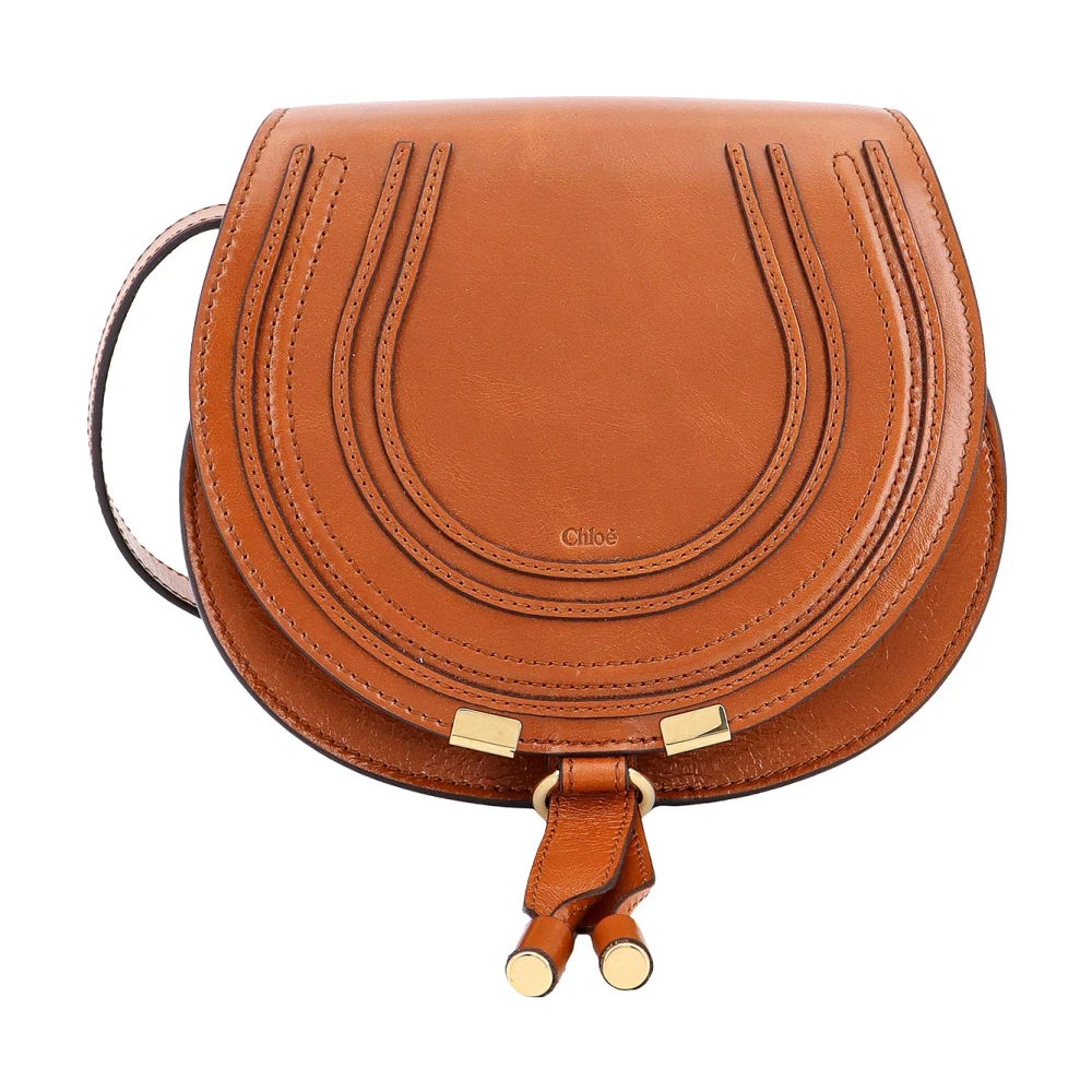 Chloé Bruine leren schoudertas met klep Brown Dames