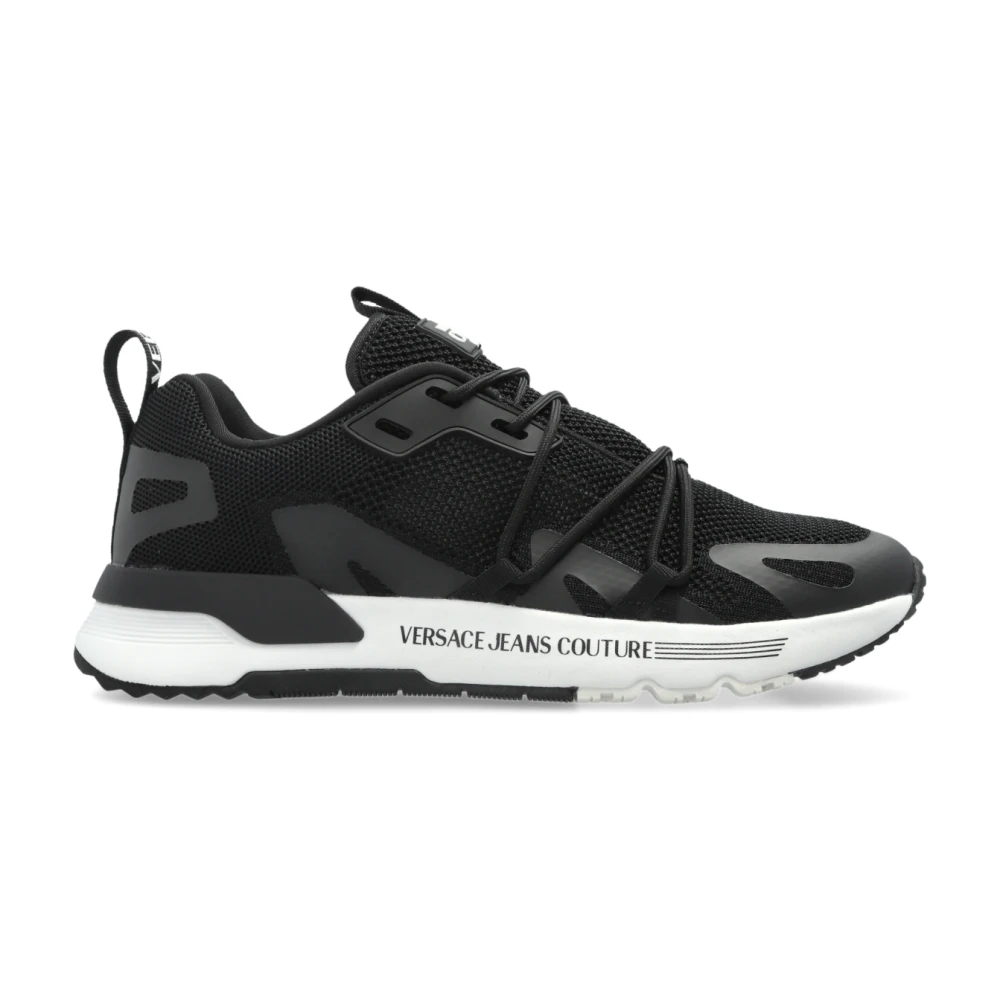 Versace Jeans Couture Sportschoenen met Gedrukt Logo Heren Schoenen Zwart