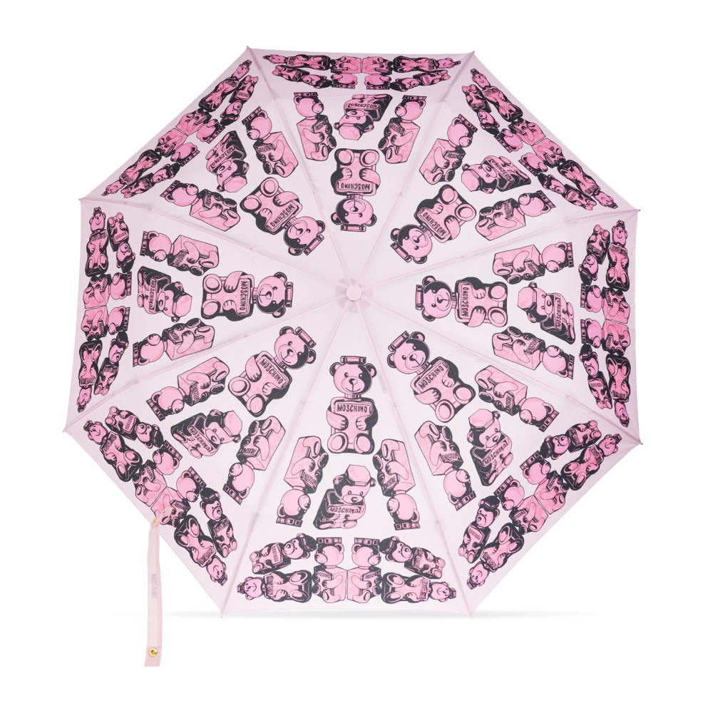 Moschino Opvouwbare paraplu met logo Pink Unisex