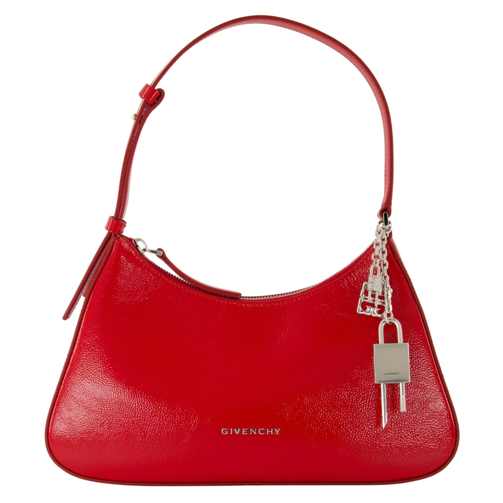 Givenchy Röd Lucky Lock Skinande Läder Väska Red, Dam