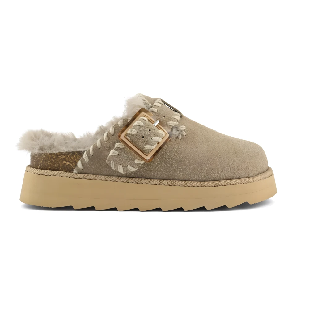 Colors Of California Women's Beige Mules, 4 Uk, Stormy Platform Sabot