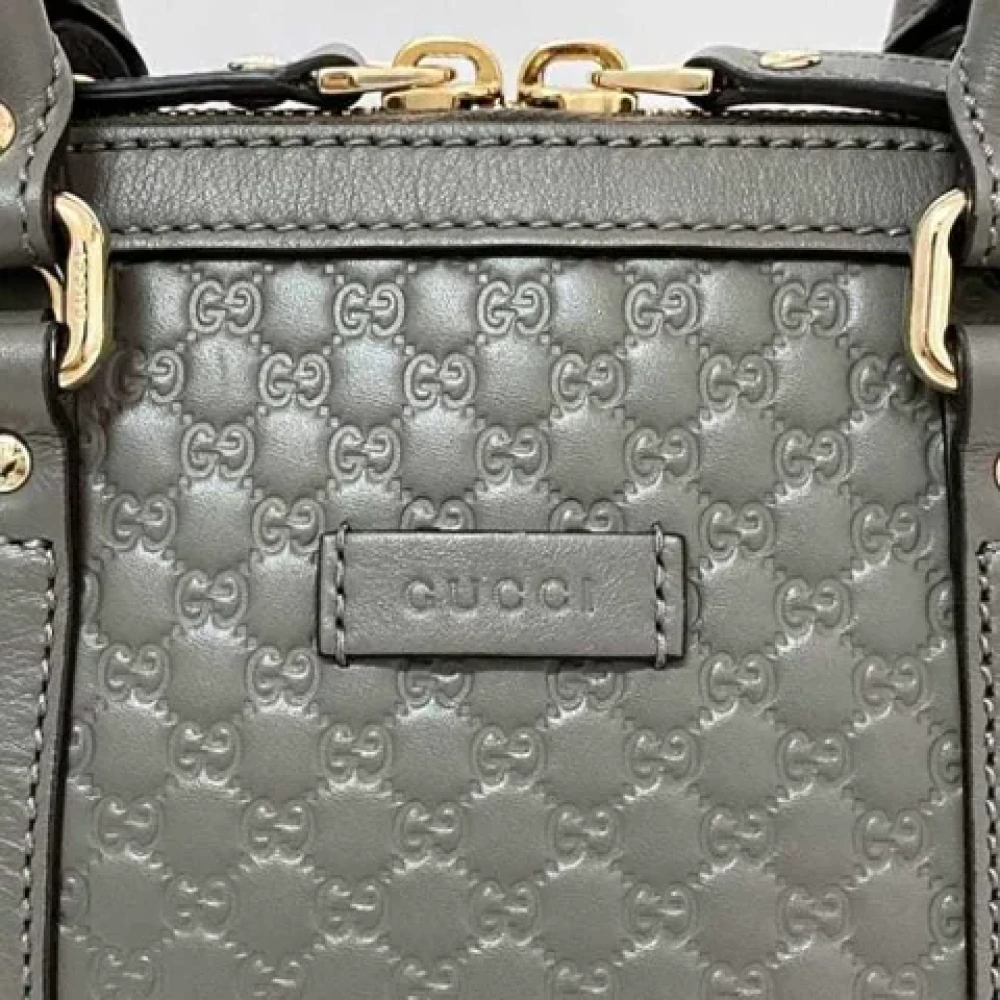 Gucci Vintage Pre-owned Leather gucci-bags Gray Dames
