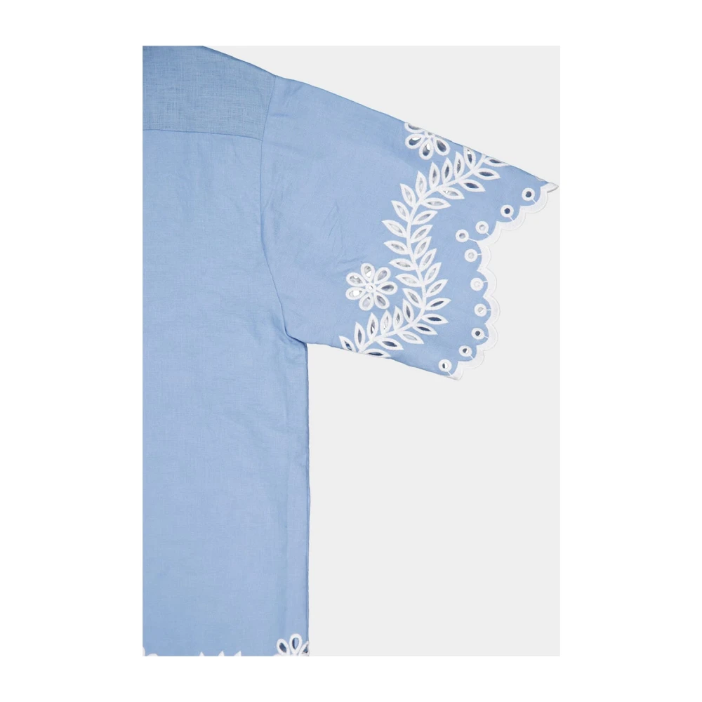 Zimmermann Sereen Blauw Geborduurde Blouse Blue Dames