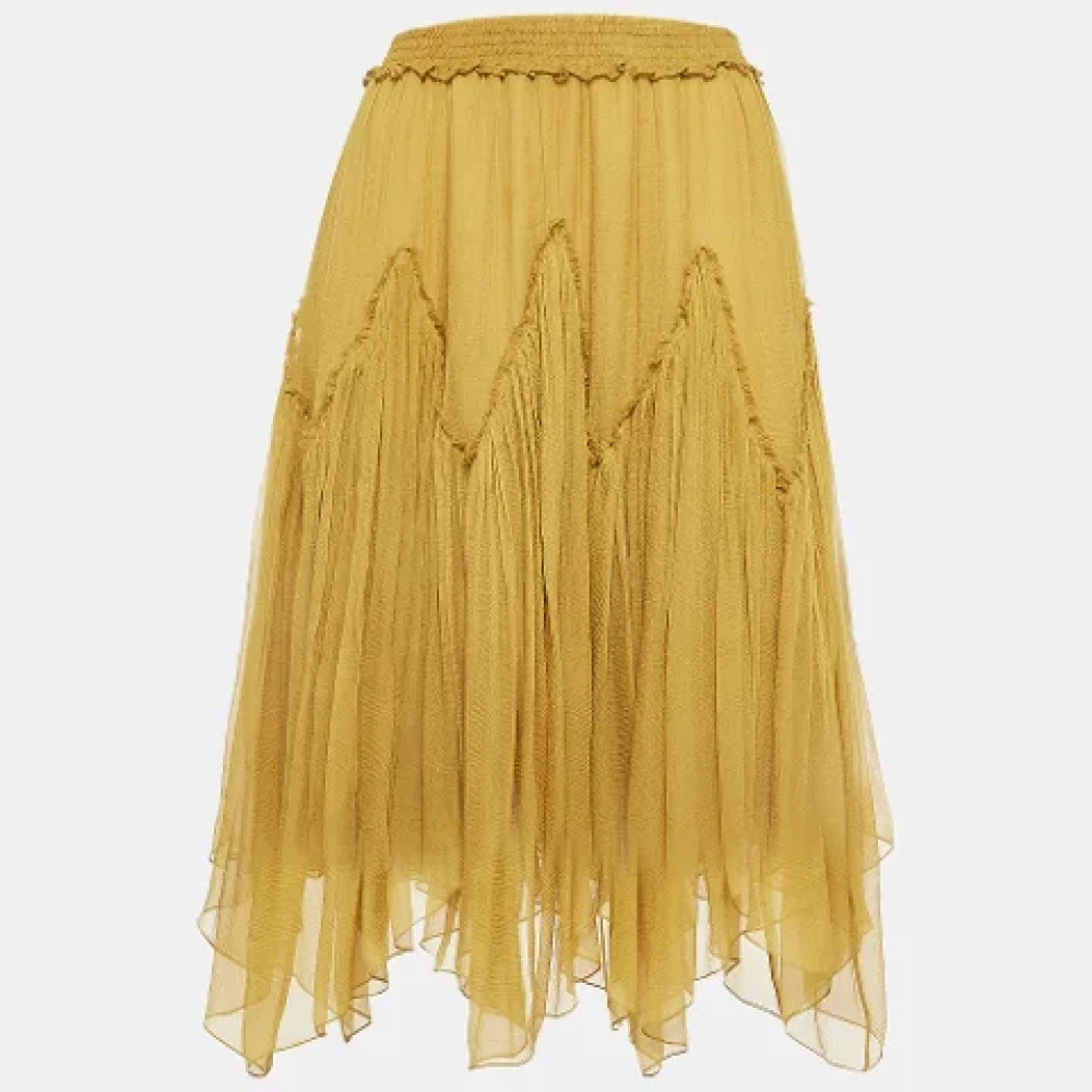 Chloé Pre-owned Silk bottoms Yellow Dames