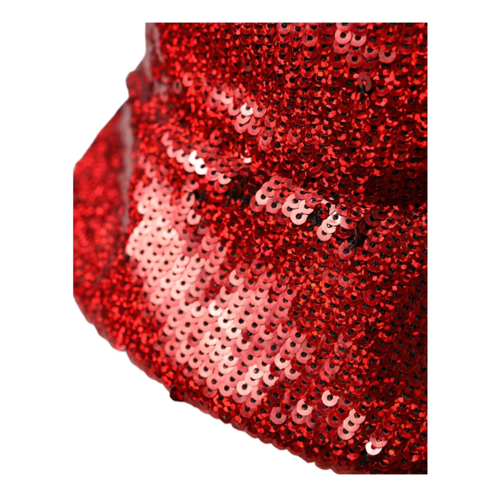 Dolce & Gabbana Rode Paillet Bucket Hat Red Heren