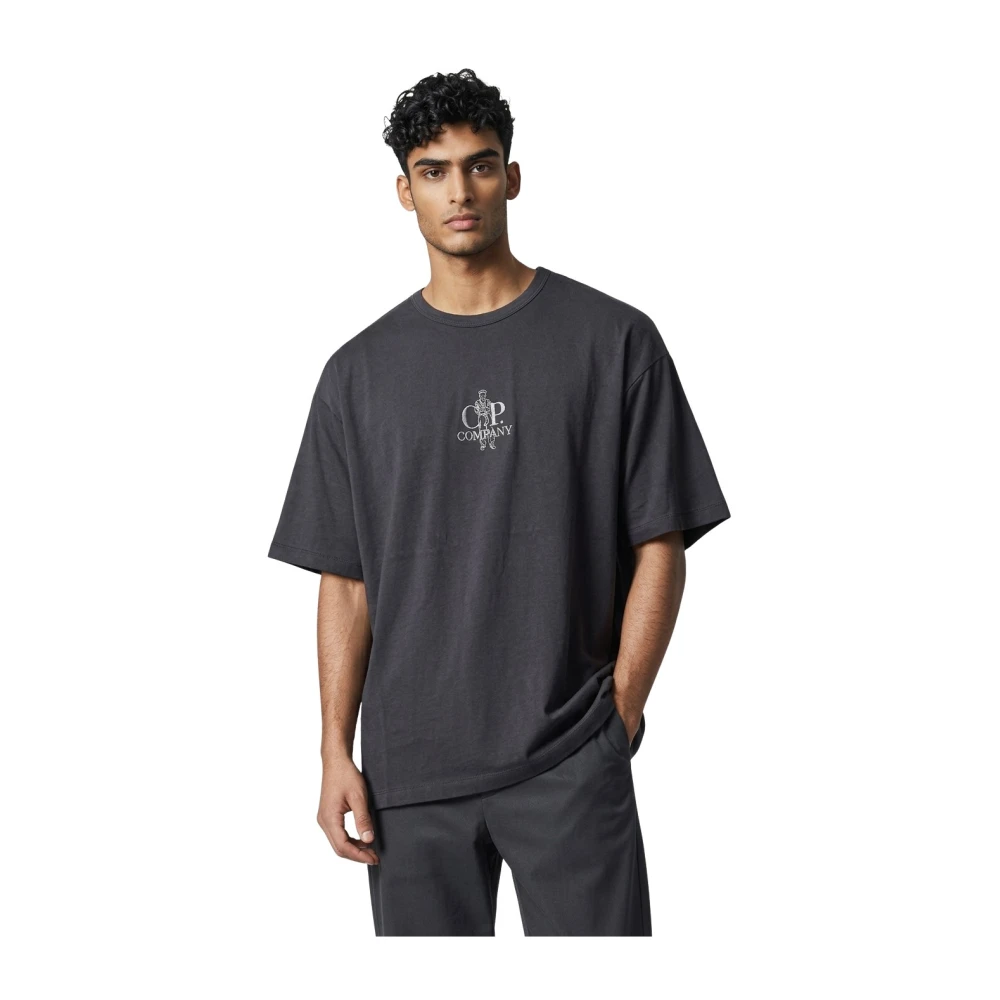 C.p. Company Men's Black Thick Cotton T-Shirt - T-Shirts - M - Tops