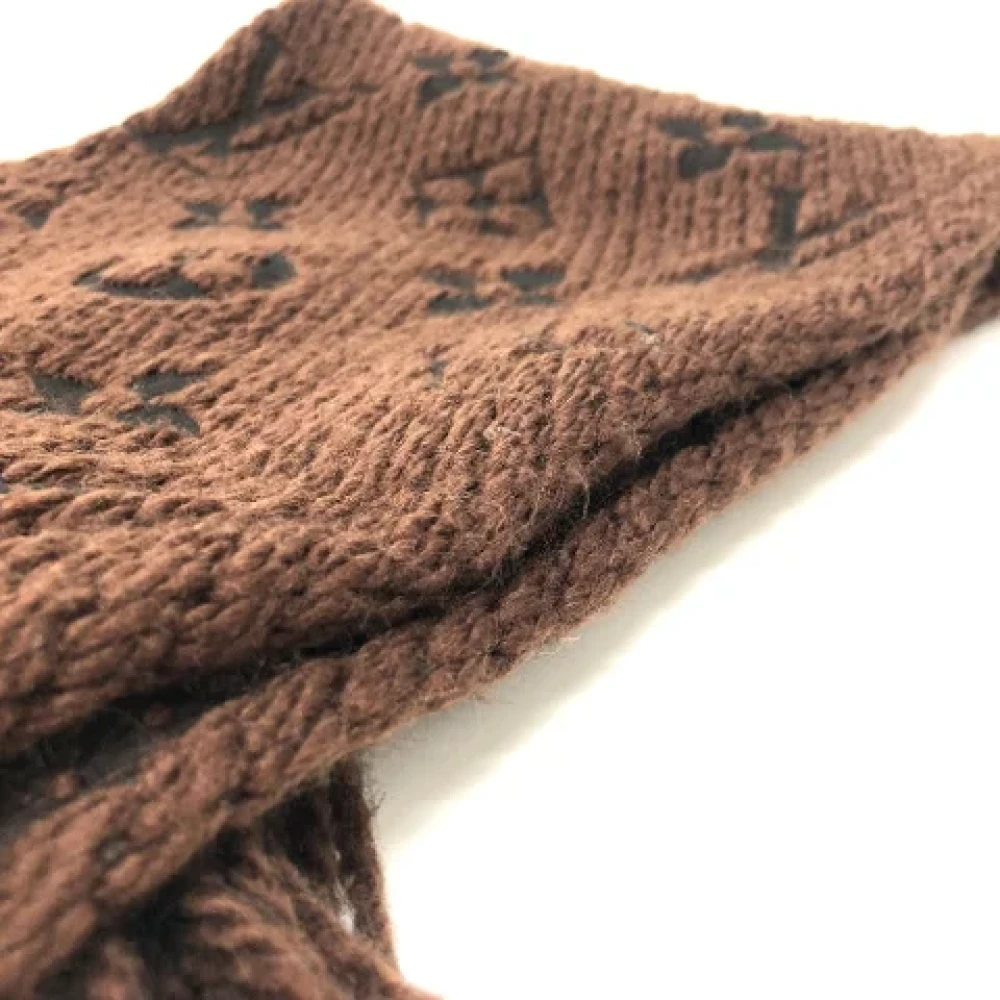 Louis Vuitton Vintage Pre-owned Wool scarves Brown Dames