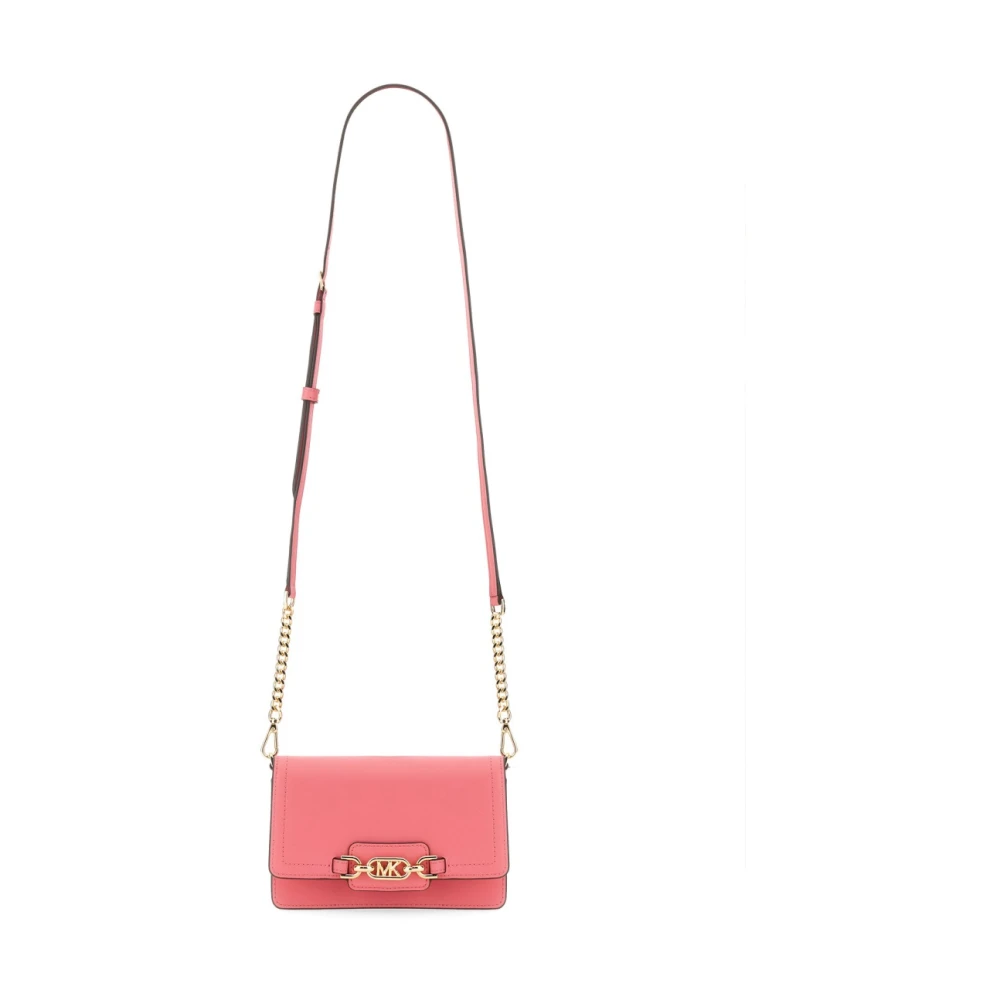 Michael Kors Heather Leren Schoudertas Pink Dames