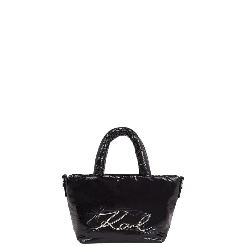 Karl Lagerfeld Signature Soft Tote Nylon Tas Black Dames