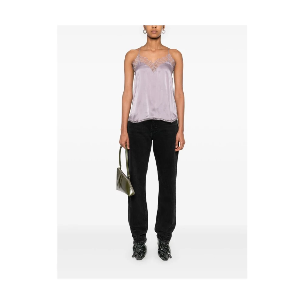 IRO Kant Trim V-Hals Camisole Top Purple Dames