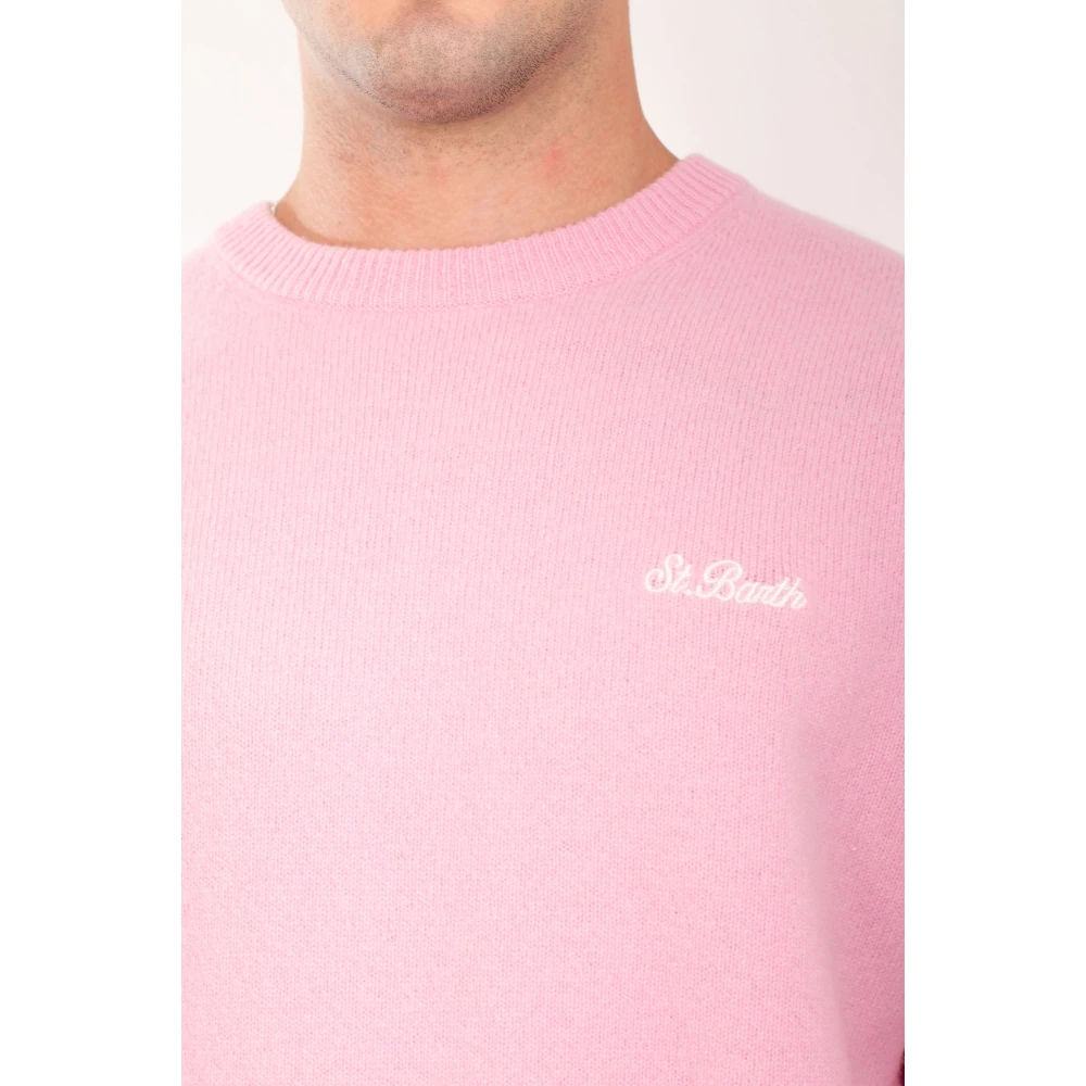 MC2 Saint Barth Lamswollen Trui in Regent Stijl Pink Heren