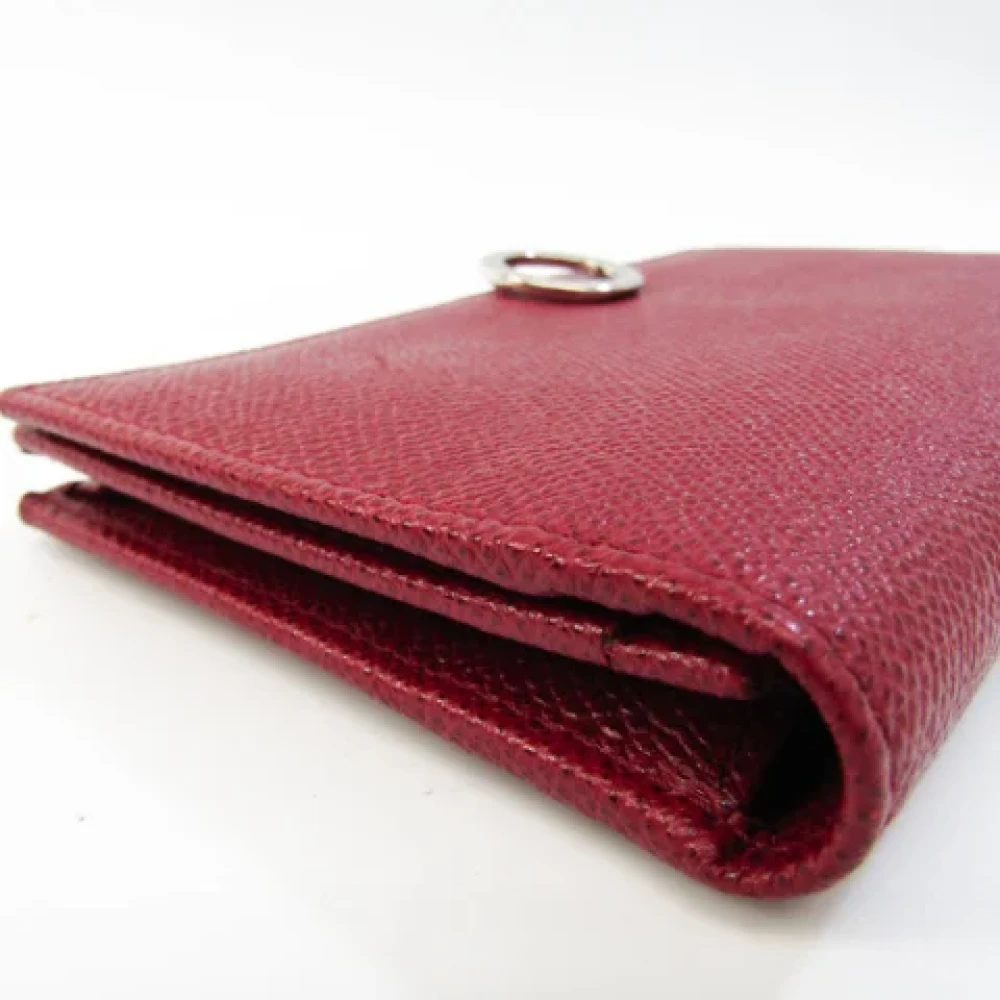Bvlgari Vintage Pre-owned Leather wallets Red Dames