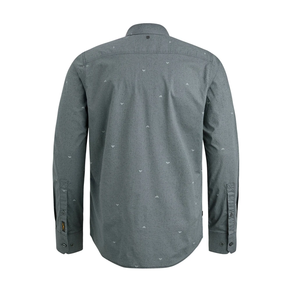 PME Legend Gedrukt lang mouw poplin overhemd Black Heren