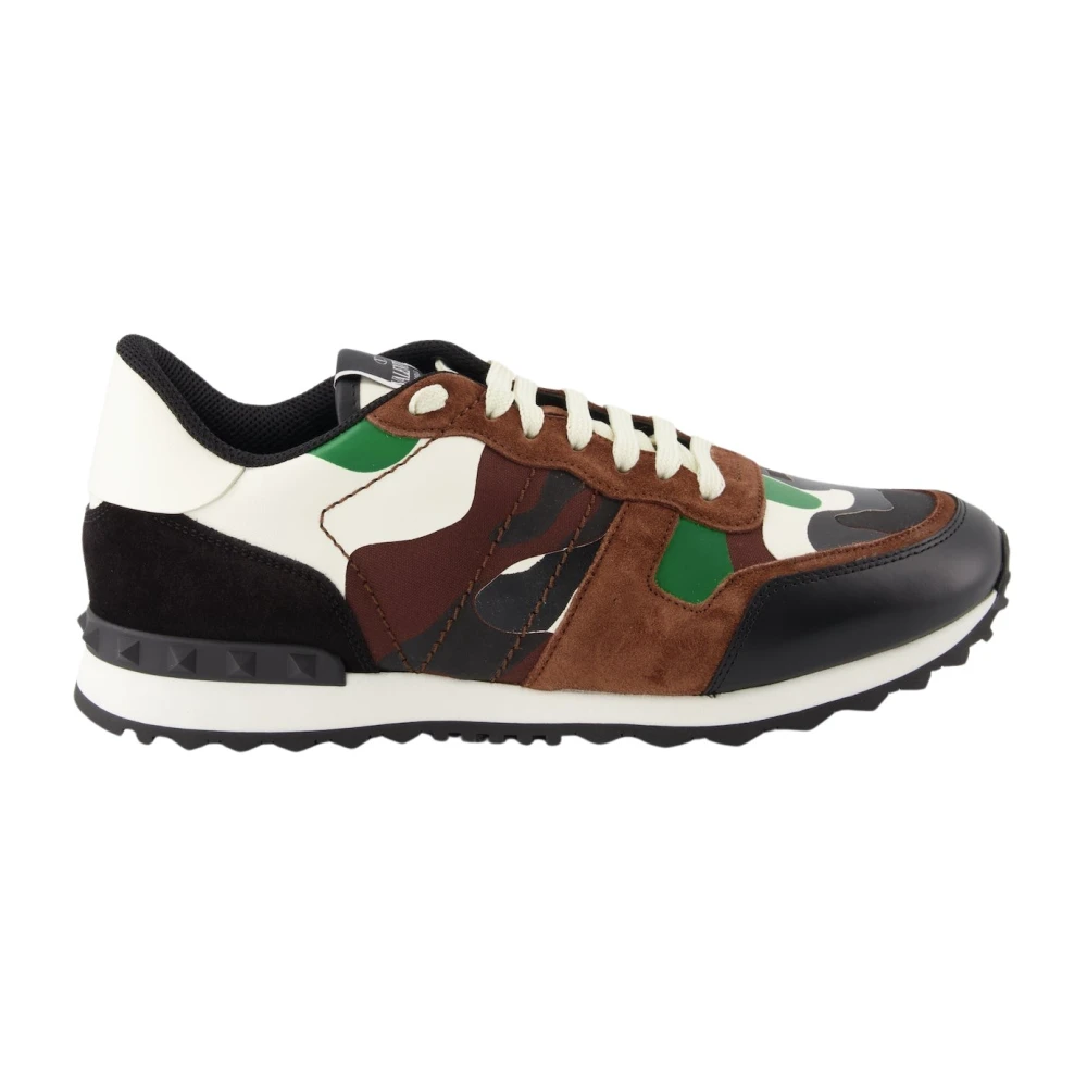 Valentino Garavani Men's Green Camouflage Rockrunner Trainers - Sneakers - 9 Uk - Shoes