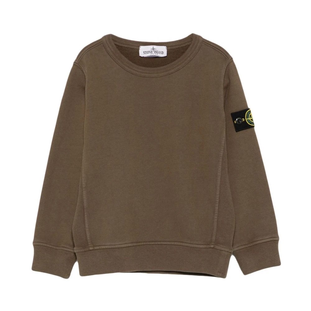 Stone Island Brown Kids Sweatshirts, Male, 8 Y, Crewneck Sweatshirt