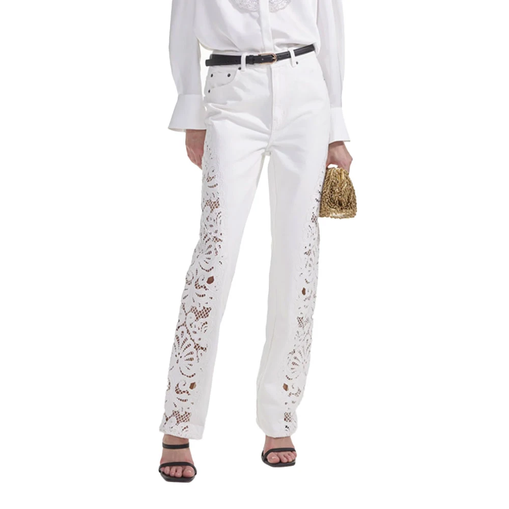 Self Portrait Cutwork Jeans White Dames