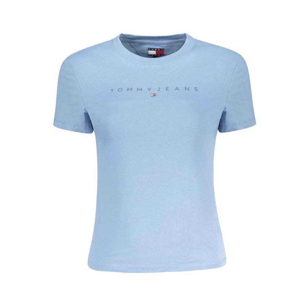 Tommy Hilfiger Women's Blue T-Shirts,, Cotton Logo Print T-Shirt Extra Large