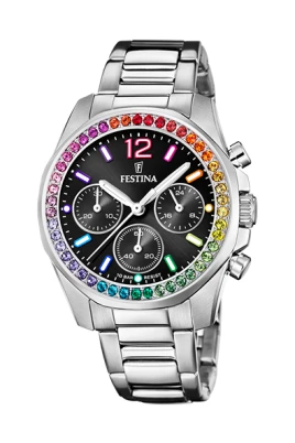 Rainbow Stainless Steel Chronograph