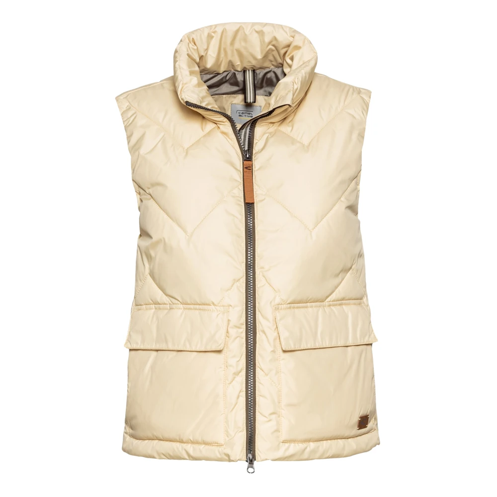 Camel active Korte gewatteerde vest van gerecycled polyester Beige Dames