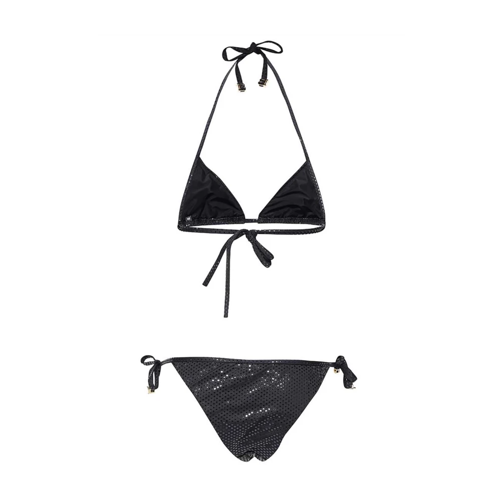 Balmain Metallic Zwarte Bikini Black Dames