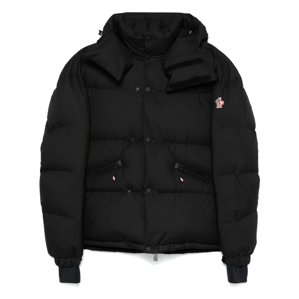 Moncler Zwarte Ski Jas met Capuchon Black Heren