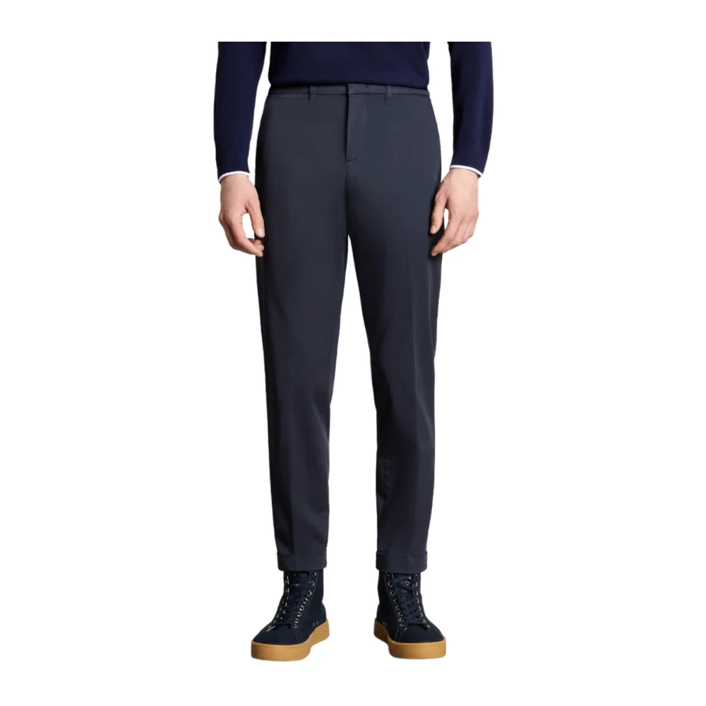 Fay Straight Trousers Blue Heren