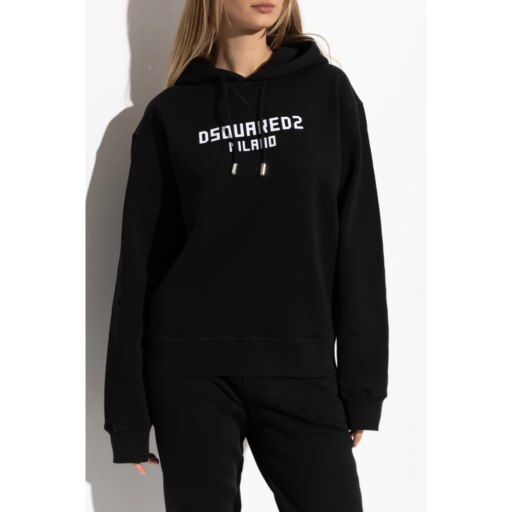Dsquared2 Sweatshirt met logo Black Dames