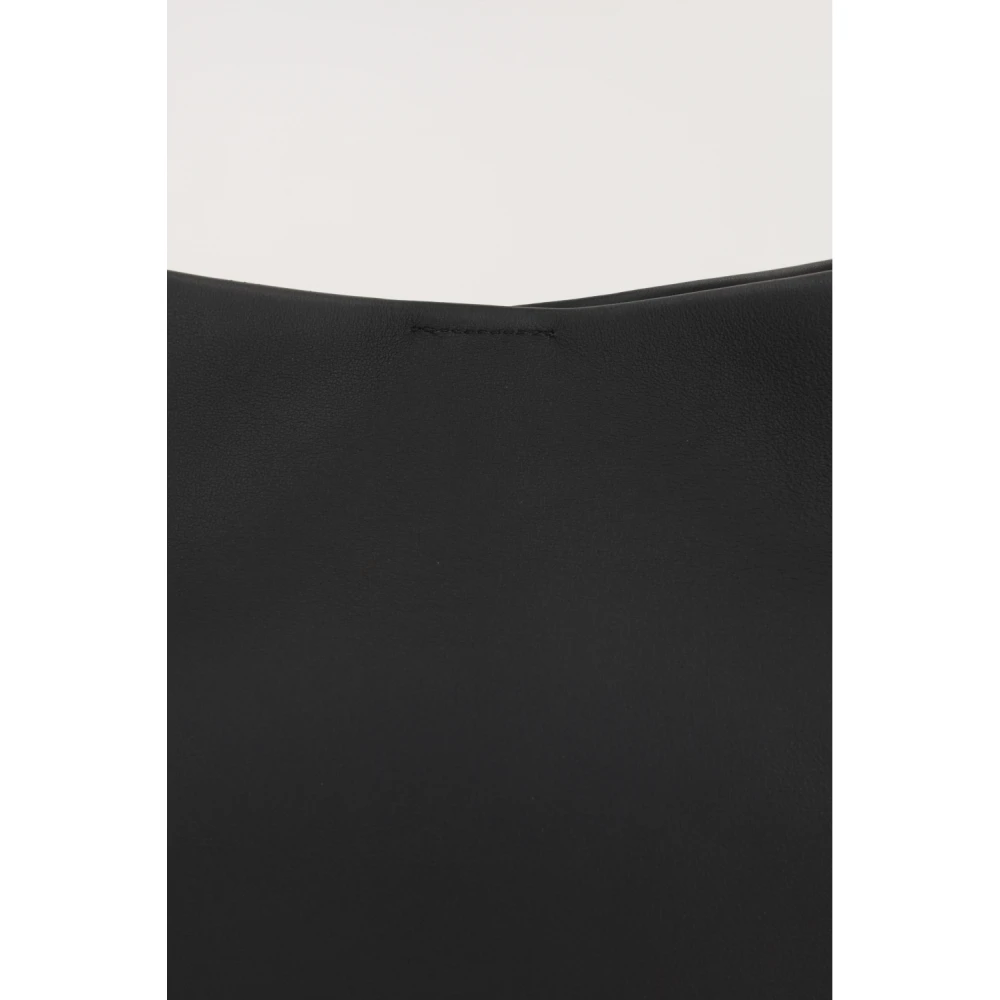 Jil Sander Zwarte leren hobo tas met magnetische sluiting Black Dames