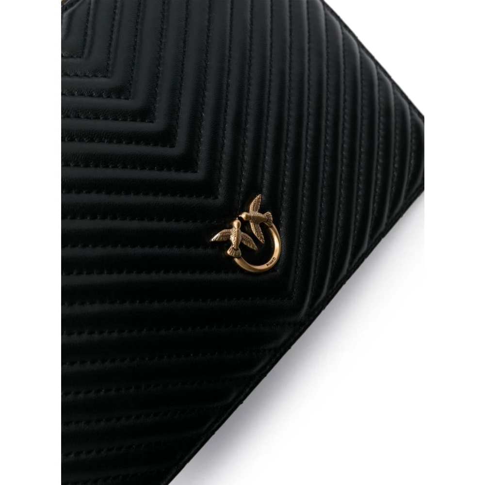 pinko Klassieke Plat Portemonnees Black Dames