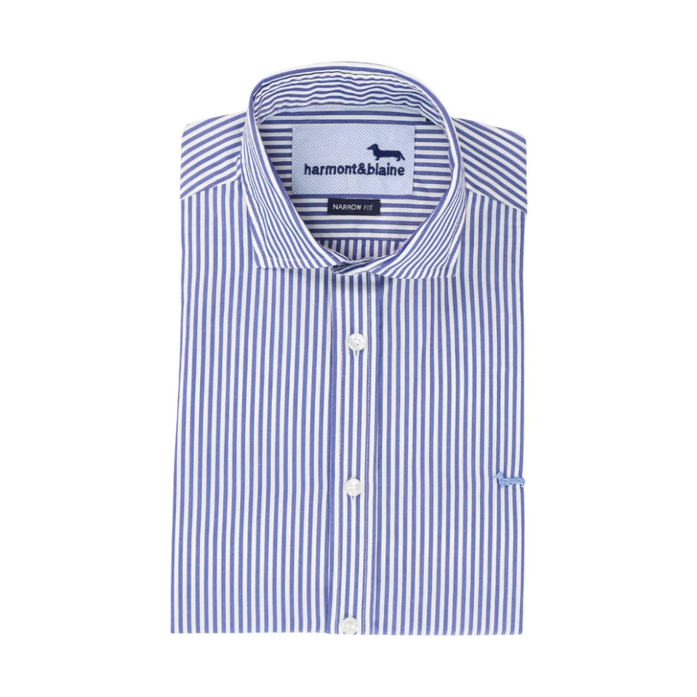 Harmont & Blaine Blue Striped Cotton Shirt - Male - Casual Shirts - 2XL - Shirts