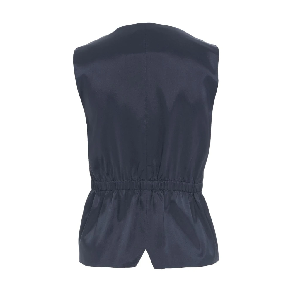 Semicouture Blauwe Wollen Blazer Blue Dames