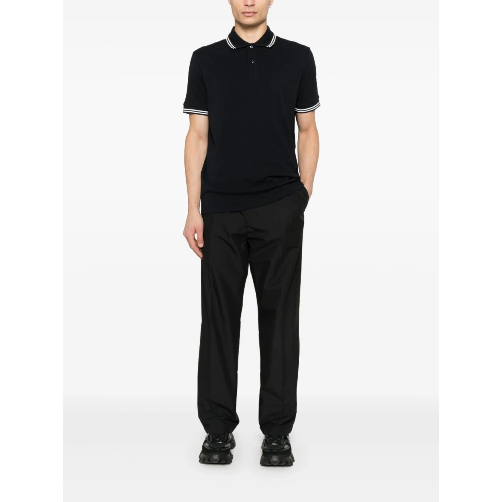 Moncler Blauwe T-shirts en Polo's met Streepdetail Blue Heren