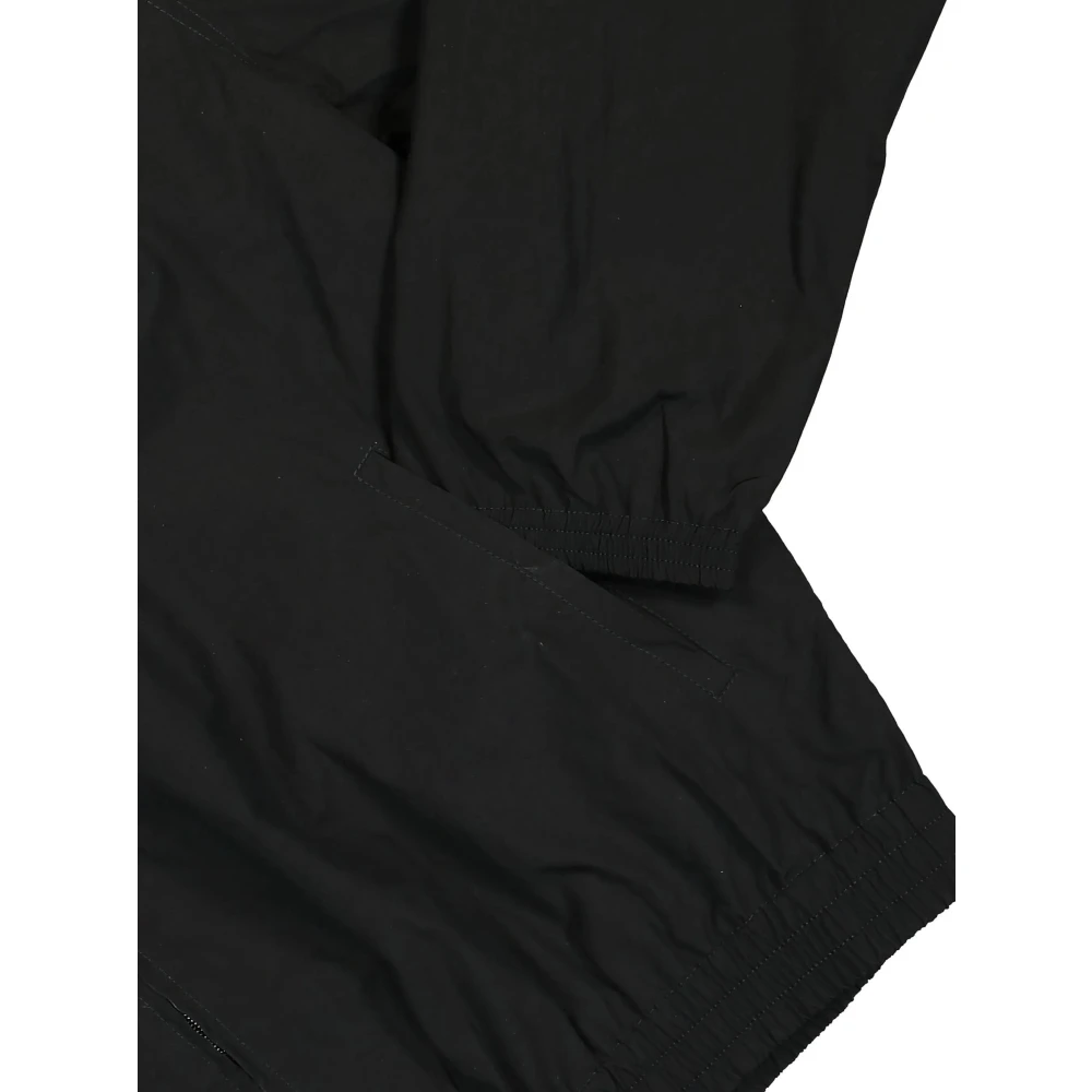 Marine Serre Zwarte Nylon Track Jacket met Halve Maan Borduurwerk Black Heren
