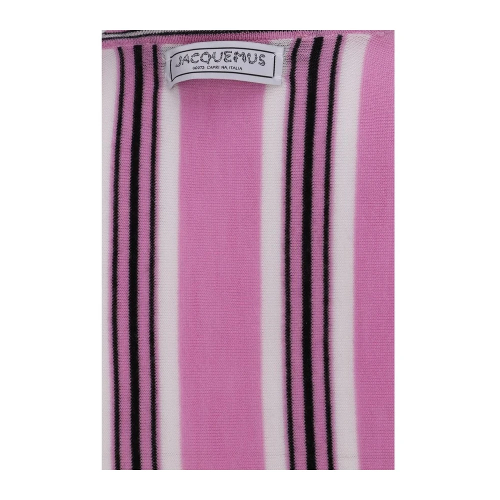 Jacquemus Gestreepte wollen vest met knoopsluiting Pink Dames