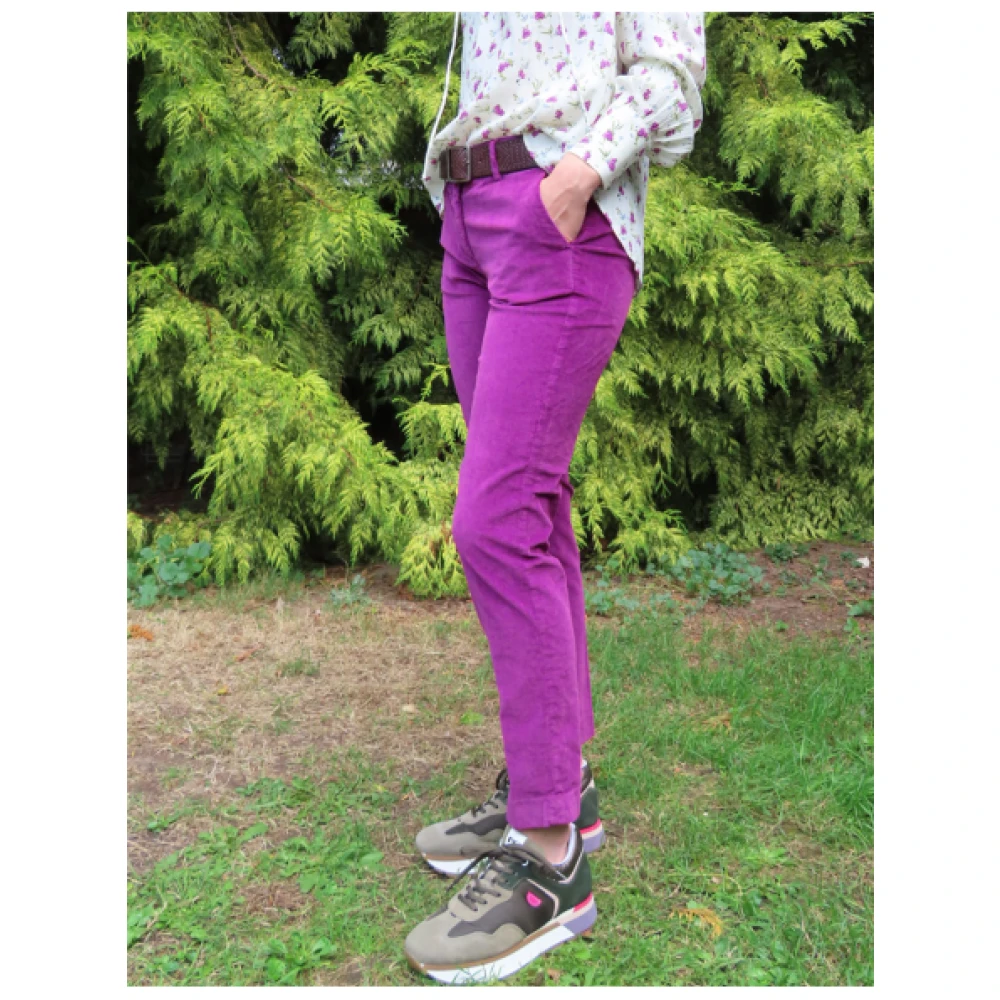 Mason's Slimme Fluweel New York Broek Purple Dames