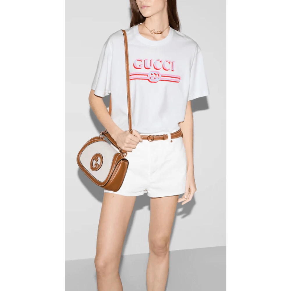 Gucci Witte Katoenen Crew Neck T-shirt White Dames