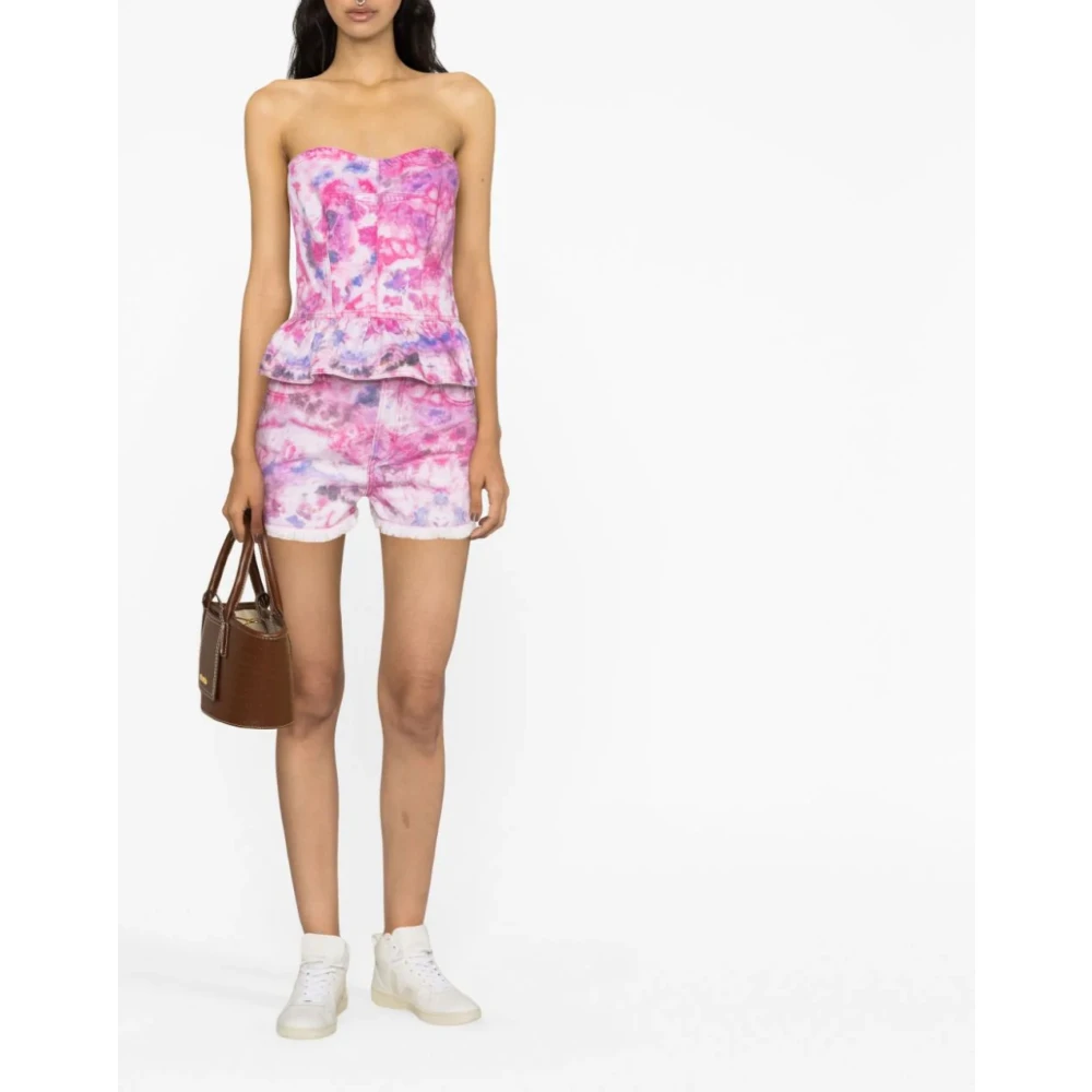 Isabel marant Tie-Dye Frayed Mulberry Shorts Multicolor Dames