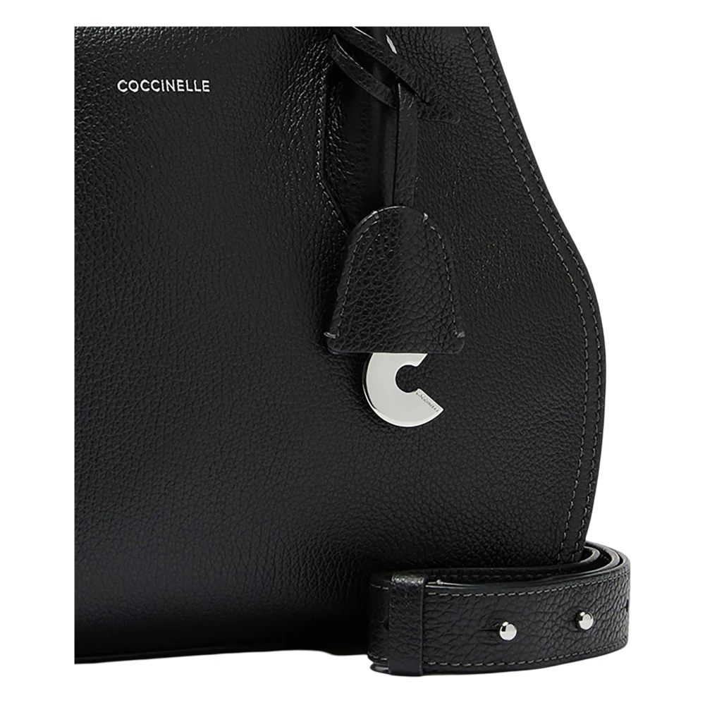 Coccinelle Leren handtas met ritssluiting Black Dames